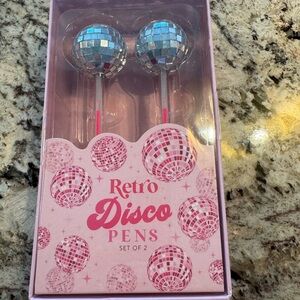 Eccolo Retro Disco Pens - Silver and Pink
